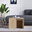 HABITAT ET JARDIN - Ensemble de tables basses en bois "Ortanca" - 60 x 60 x 37 cm - Chêne Saphir - vignette