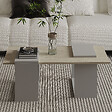HABITAT ET JARDIN - Table basse en bois "Matris" - 90 x 46 x 37 cm - Travertin - vignette