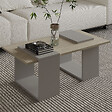 HABITAT ET JARDIN - Table basse en bois "Matris" - 90 x 46 x 37 cm - Travertin - vignette