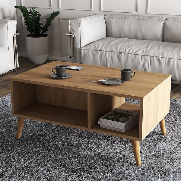 HABITAT ET JARDIN - Table basse en bois "Exxen" - 90 x 41 x 54 cm - Marron - large