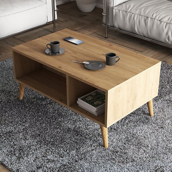 HABITAT ET JARDIN - Table basse en bois "Exxen" - 90 x 41 x 54 cm - Marron - large