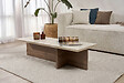 HABITAT ET JARDIN - Table basse en bois "Harbor" - 120 x 45 x 30 cm - Travertin - vignette