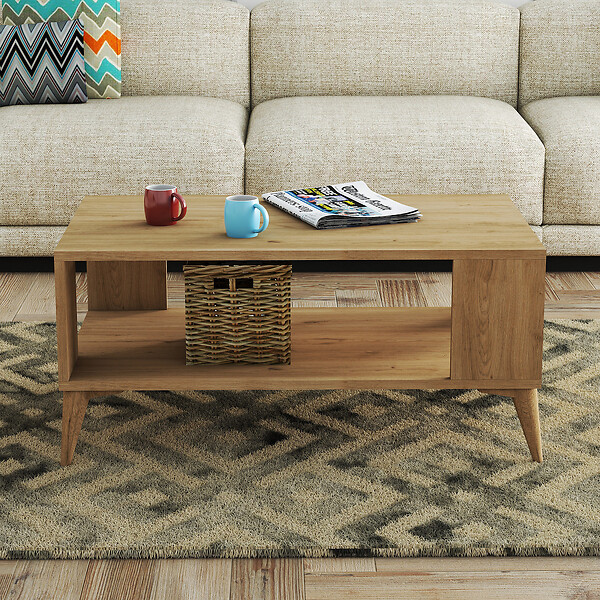 HABITAT ET JARDIN - Table basse en bois "Authentic" - 90 x 41 x 54 cm - Marron - large