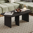 HABITAT ET JARDIN - Ensemble tables basses en bois "Iris" - 90 x 45 x 35 cm - Gris anthracite - vignette