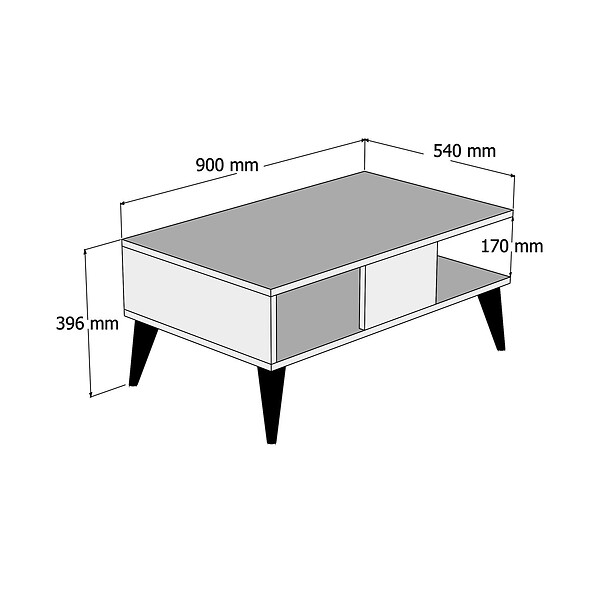 HABITAT ET JARDIN - Table basse en bois "Lidya" - 90 x 54 x 39 cm - Marron - large