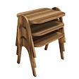 HABITAT ET JARDIN - Lot de 3 tables basses gigognes en bois "Paris" - 48 x 35 x 72 cm - Marron - vignette