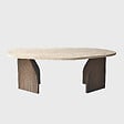 HABITAT ET JARDIN - Table basse en bois "Rock" - 100 x 60 x 35 cm - Travertin - vignette