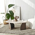 HABITAT ET JARDIN - Table basse en bois "Rock" - 100 x 60 x 35 cm - Travertin - vignette