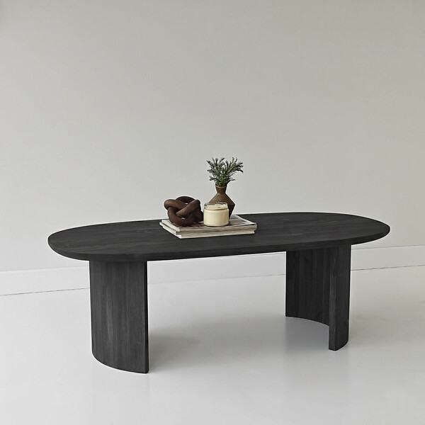 HABITAT ET JARDIN - Table basse en bois "Hudson" - 120 x 60 x 40 cm - Gris anthracite - large
