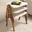 HABITAT ET JARDIN - Lot de 3 tables basses gigognes en bois "Paris" - 48 x 35 x 72 cm - Crème - vignette