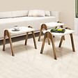 HABITAT ET JARDIN - Lot de 3 tables basses gigognes en bois "Paris" - 48 x 35 x 72 cm - Crème - vignette