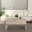 HABITAT ET JARDIN - Table basse avec coffre de rangement en bois "Akilli" - 90 x 45 x 52 cm - Travertin - vignette