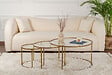 HABITAT ET JARDIN - Lot de 3 tables basses en métal "Aurum" - 80 x 80 x 43 cm - Or Transparent - vignette