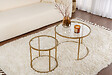 HABITAT ET JARDIN - Lot de 2 tables basses en métal "Aurum" - 60 x 60 x 43 cm - Or Transparent - vignette