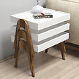 HABITAT ET JARDIN - Lot de 3 tables basses gigognes en bois "Roma" - 53 x 40 x 64 cm - Blanc - vignette