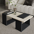 HABITAT ET JARDIN - Table basse en bois "Matris" - 90 x 46 x 37 cm - Gris anthracite - vignette