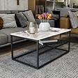 HABITAT ET JARDIN - Table basse en bois "Asude" - 95 x 55 x 42 cm - Blanc - vignette