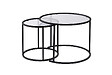 HABITAT ET JARDIN - Lot de 2 tables basses en métal "Aurum" - 60 x 60 x 43 cm - Noir Transparent - vignette