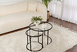 HABITAT ET JARDIN - Lot de 2 tables basses en métal "Aurum" - 60 x 60 x 43 cm - Noir Transparent - vignette