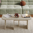 HABITAT ET JARDIN - Ensemble tables basses en bois "Iris" - 90 x 45 x 35 cm - Travertin - vignette