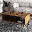 HABITAT ET JARDIN - Table basse en bois "Exxen" - 90 x 41 x 54 cm - Gris anthracite - vignette