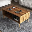 HABITAT ET JARDIN - Table basse en bois "Exxen" - 90 x 41 x 54 cm - Gris anthracite - vignette