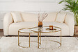 HABITAT ET JARDIN - Lot de 2 tables basses en métal "Aurum" - 80 x 80 x 43 cm - Or Transparent - vignette