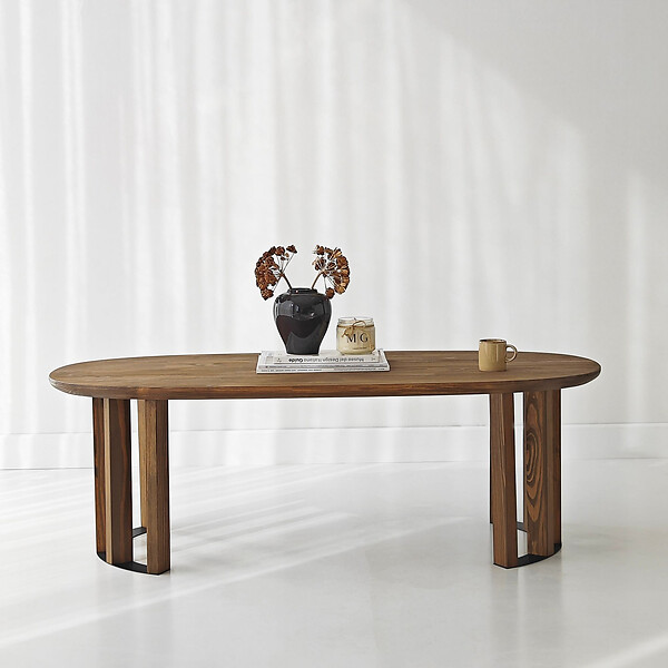 HABITAT ET JARDIN - Table basse en bois "Elysia" - 120 x 60 x 40 cm - Marron - large