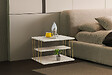 HABITAT ET JARDIN - table d'appoint en bois "Lifon" 50 x 40 x 33 cm - Travertin - vignette