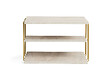 HABITAT ET JARDIN - table d'appoint en bois "Lifon" 50 x 40 x 33 cm - Travertin - vignette