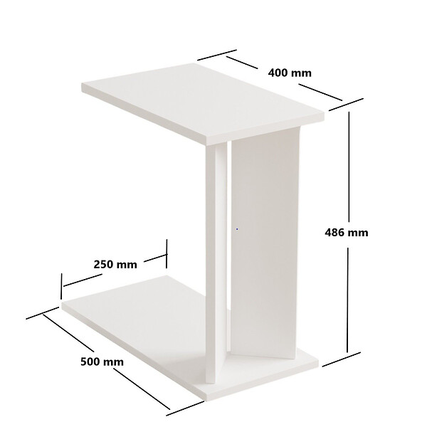 HABITAT ET JARDIN - Table d'appoint en bois "Lun" - 25 x 50 x 48 cm - Blanc - large