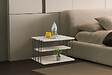 HABITAT ET JARDIN - table d'appoint en bois "Lifon" - 50 x 40 x 33 cm - Travertin - vignette