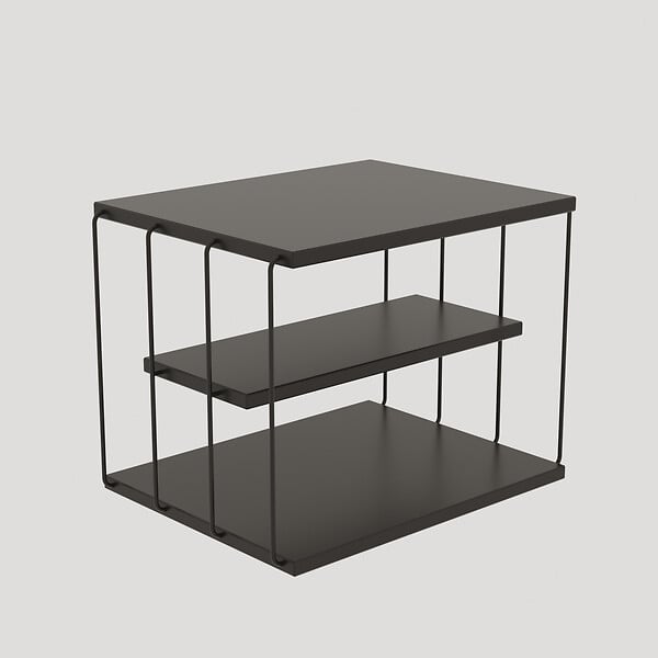 HABITAT ET JARDIN - table d'appoint en bois "Lifon" 50 x 40 x 33 cm - Anthracite - large
