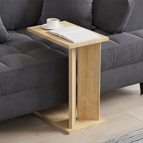HABITAT ET JARDIN - Table d'appoint en bois "Lun" - 25 x 50 x 48 cm - Beige - large