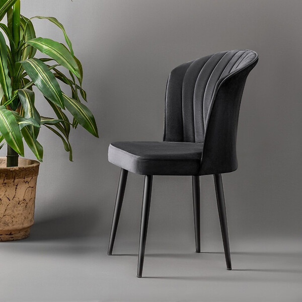 HABITAT ET JARDIN - Ensemble de chaises (4 pièces) en bois "Rubi" - 52 x 42 x 85 cm - Noir - large