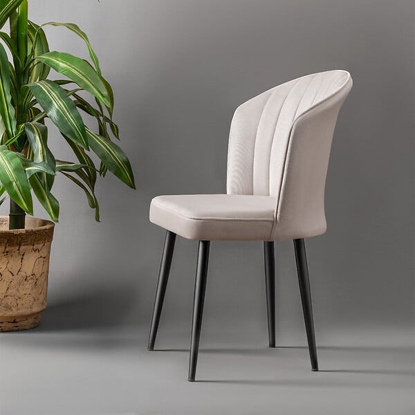 HABITAT ET JARDIN - Ensemble de chaises (4 pièces) en bois "Rubi" - 52 x 42 x 85 cm - Crème - large