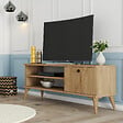 HABITAT ET JARDIN - Meuble TV en bois "Retro" - 120 x 29 x 44 cm - Beige - vignette