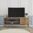 HABITAT ET JARDIN - Meuble TV en bois "Retro" - 120 x 29 x 44 cm - Beige - vignette