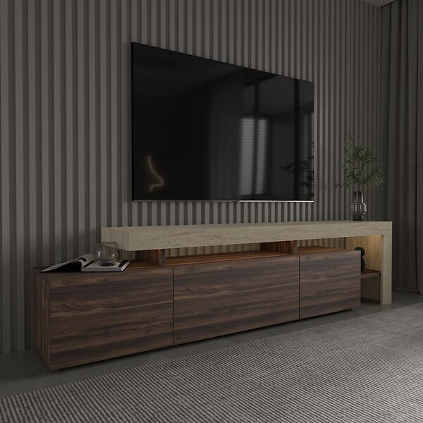 HABITAT ET JARDIN - Meuble TV en bois "Beliz" - 192 x 37 x 53 cm - Marron - large