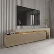 HABITAT ET JARDIN - Meuble TV en bois "Beliz" - 192 x 37 x 53 cm - Beige - vignette