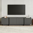 HABITAT ET JARDIN - Meuble TV en bois "Lowen" - 180 x 35 x 46 cm - Anthracite / Noir - vignette