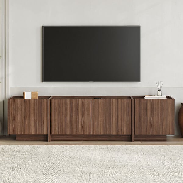 HABITAT ET JARDIN - Meuble TV en bois "Lowen" - 180 x 35 x 46 cm - Noyer Milano - large