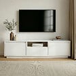 HABITAT ET JARDIN - Meuble TV en bois "Sentinel" - 160 x 30 x 42 cm - Blanc - vignette
