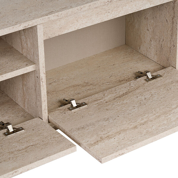 HABITAT ET JARDIN - Meuble TV en bois "Sentinel" - 160 x 30 x 42 cm - Travertin - large