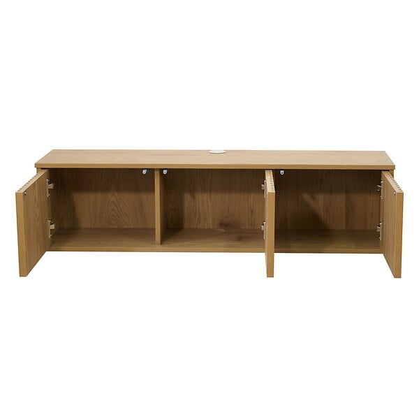 OVIALA - Meuble TV suspendu 120 cm scandinave bois clair - Ivy - large