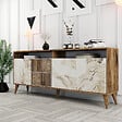 HABITAT ET JARDIN - Console en bois "Milan" 180 x 35 x 78 cm - Noyer - vignette