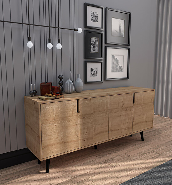 HABITAT ET JARDIN - Buffet en bois "Latina" - 180 x 45 x 80 cm - Marron clair - large