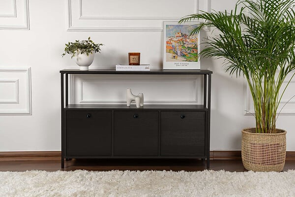 HABITAT ET JARDIN - Buffet en bois "Solace" - 120 x 30 x 77 cm - Noir - large