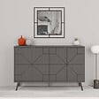 HABITAT ET JARDIN - Buffet en bois "Dune" - 123 x 35 x 62 cm - Gris anthracite - vignette