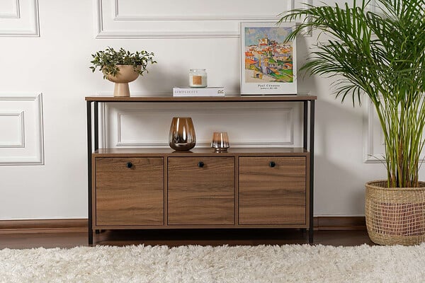 HABITAT ET JARDIN - Buffet en bois "Solace" - 120 x 30 x 77 cm - Marron - large